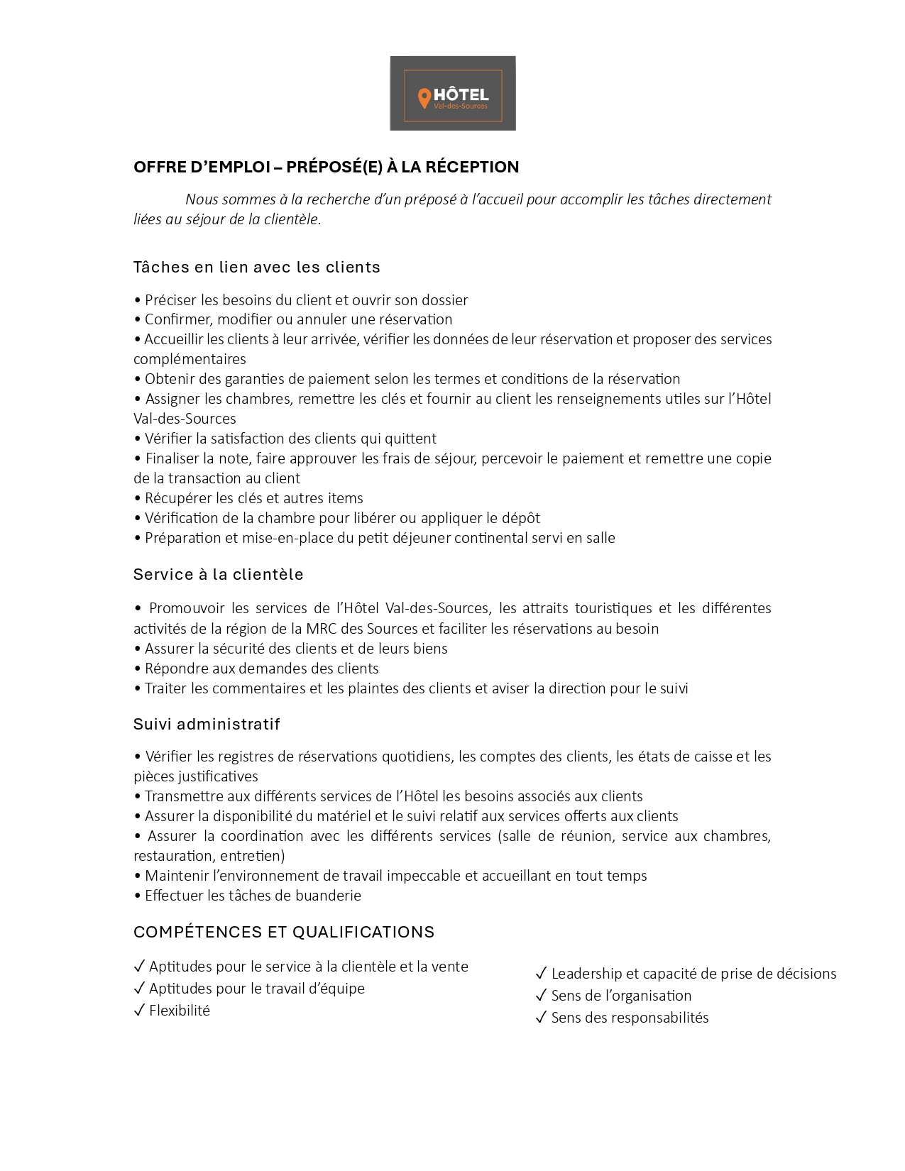 Offre d'emploi 1