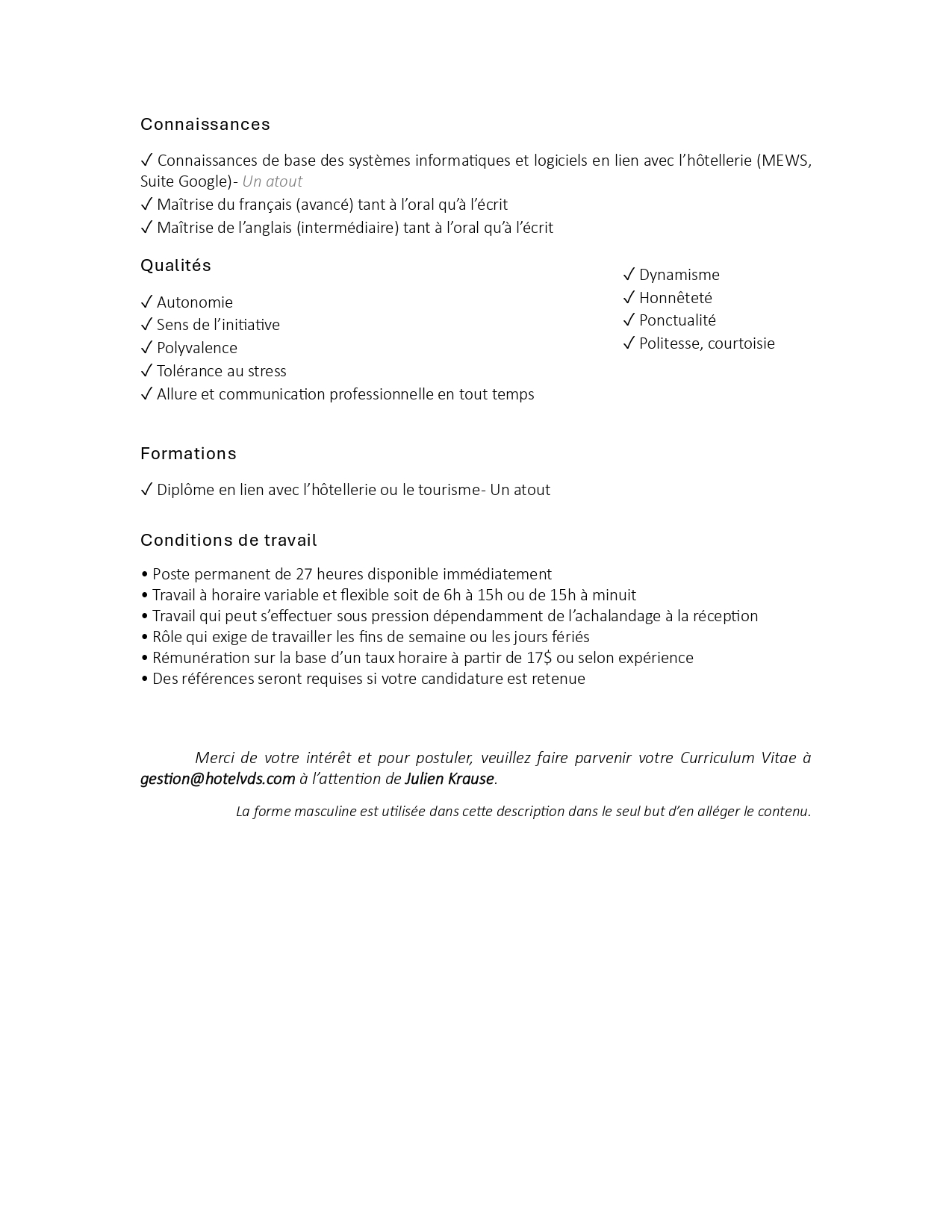 Offre d'emploi 1